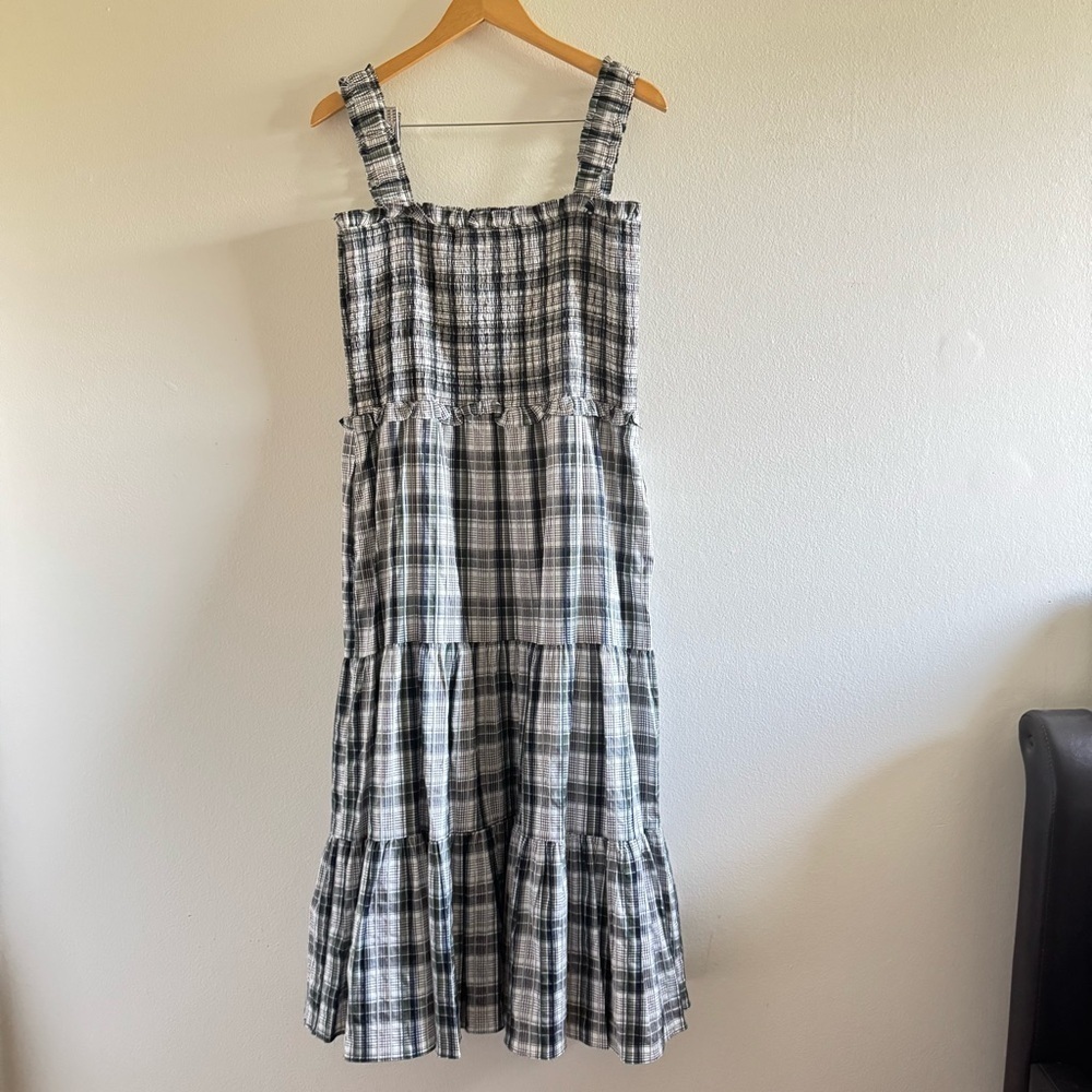 Veronica Beard Ziada Plaid Sleeveless Midi Dress size 12 - Picture 4 of 12